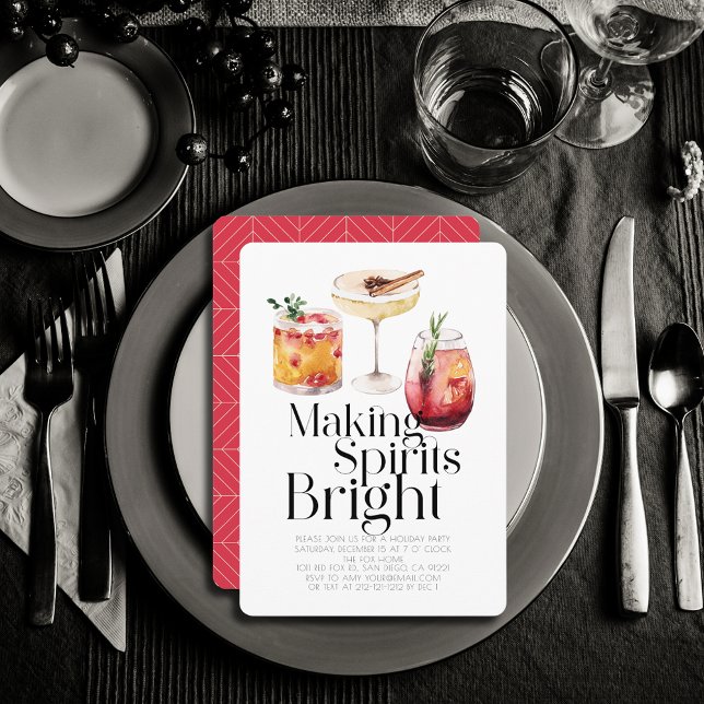 Spirituosen machen Gläserner Cocktail Weihnachts-P Einladung (Von Creator hochgeladen)