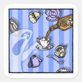 Spirituosen - Pop Goth Nightmare Surreal Cartoon Quadratischer Aufkleber