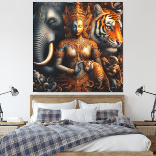 Spirituosentiger Leinwanddruck
