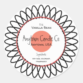 Spiro Blume Candle Jar Label Runder Aufkleber