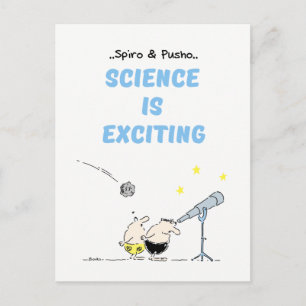 Spiro & Pusho Science Quotes Postcard Postkarte