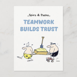 Spiro & Pusho Teamwork Quotes Postcard Postkarte