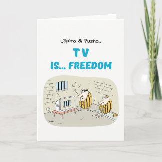 Spiro u. Pusho Fernsehzitat-Cartoon-Gruß-Karte Karte
