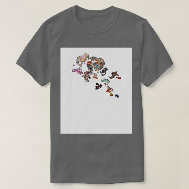 Spirograph gemustertes Orkney-Inseln Karte T-Shirt (Design vorne)