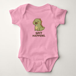 Spit Happens - Funny Baby Dinosaur Design Strampler