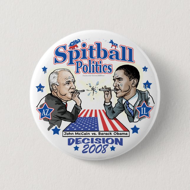 Spitball-Politik 2008 Button (Vorderseite)