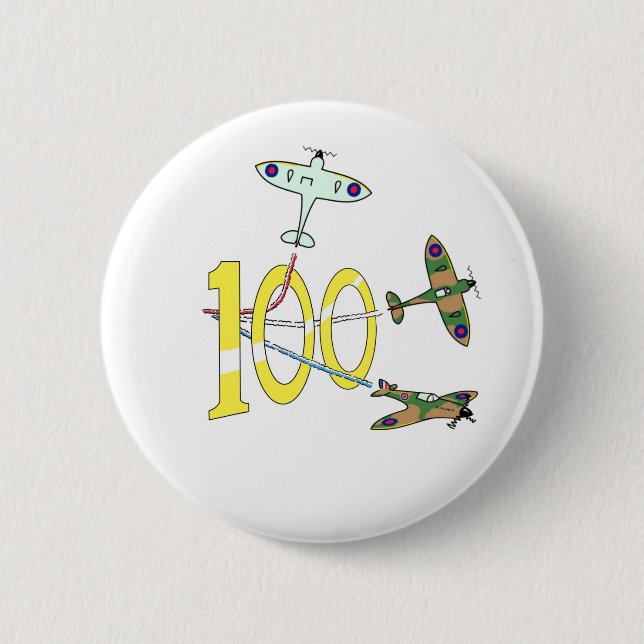 Spitfire 100. Geburtstag Button (Vorderseite)