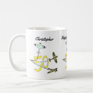 Spitfire 50. Geburtstag Kaffee Tasse
