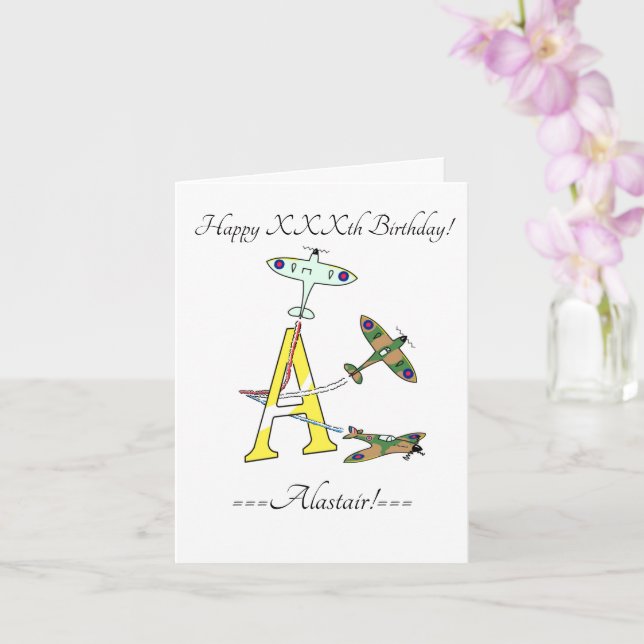 Spitfire A Birthday Card Karte (Orchidee)