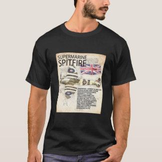 Spitfire Aircraft RAF WW2 Flugzeug Flugzeug Da Vin T-Shirt