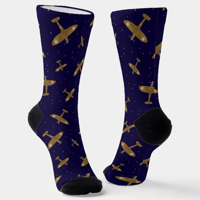 Spitfire Airplanes Aviation Theme Socken (Gewinkelt)