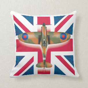 Spitfire auf der Flagge Kissen