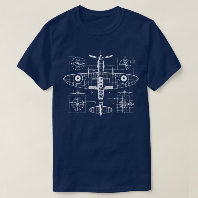 Spitfire Bauplan T-Shirt (Design vorne)