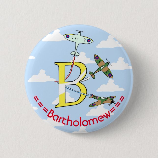 Spitfire Blue Sky B Initial Abzeichen Button (Vorderseite)
