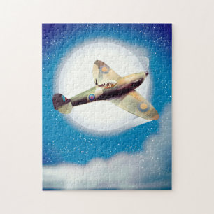 Spitfire-Flugzeug-Reiseplakat-Druck Puzzle
