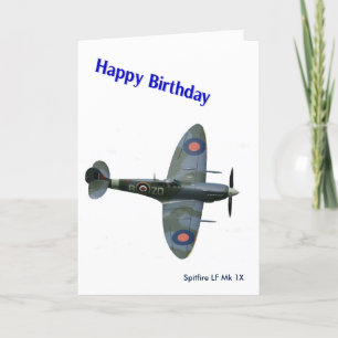 Spitfire-Flugzeugbild für Geburtstag-Gruß-Karte Karte