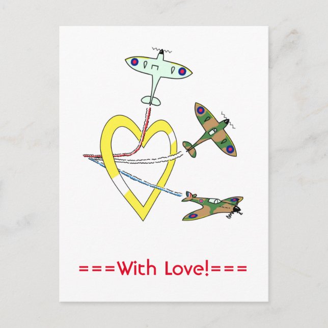 Spitfire Herzpostkarte Postkarte (Vorderseite)