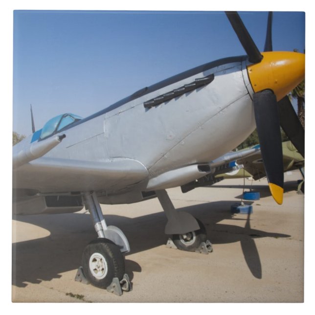 Spitfire-Kämpfer aus Großbritannien Fliese (Vorderseite)