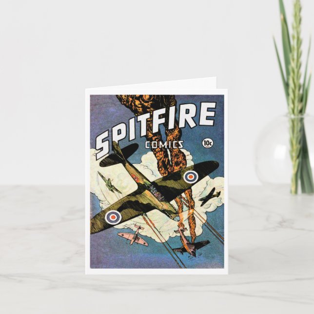 Spitfire Kampfflugzeug - Zweiter Weltkrieg Karte (Vorderseite)