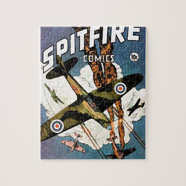 Spitfire Kampfflugzeug - Zweiter Weltkrieg Puzzle (Vertikal)