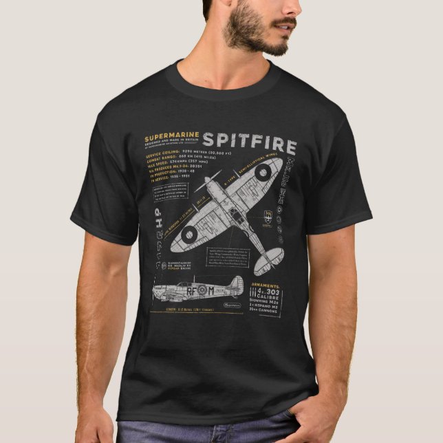 Spitfire Mk 2B Laguna s Spitfire Legende Polnische T-Shirt (Vorderseite)