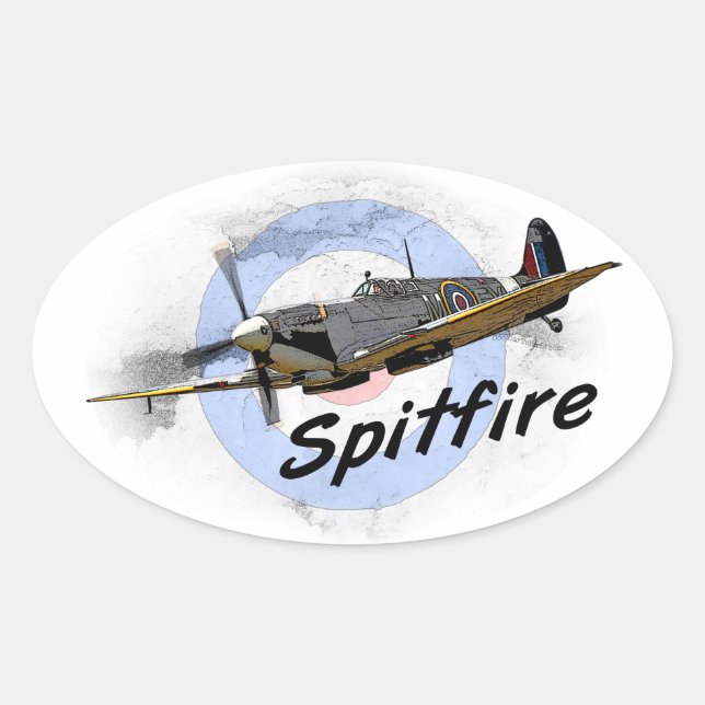 Spitfire Ovaler Aufkleber (Vorderseite)