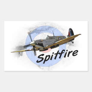Spitfire Rechteckiger Aufkleber