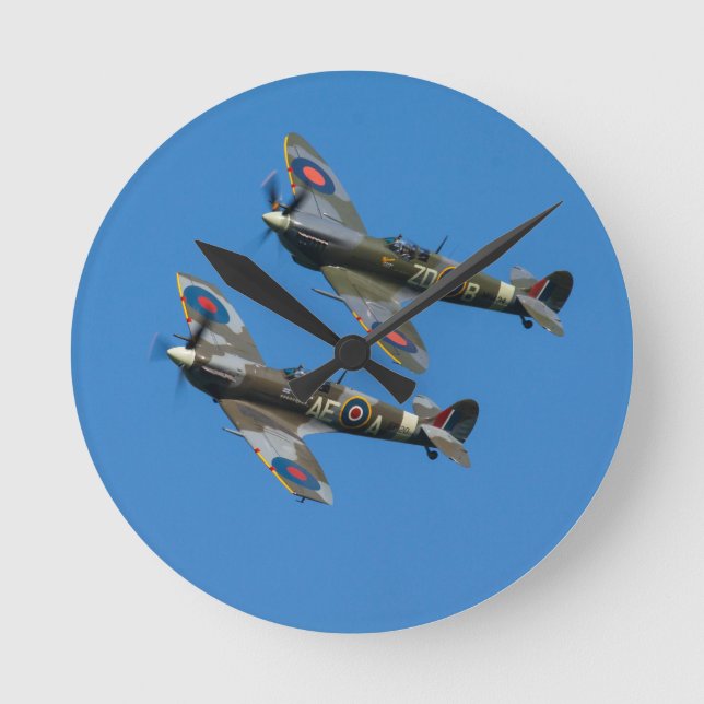 Spitfire Runde Wanduhr (Vorderseite)