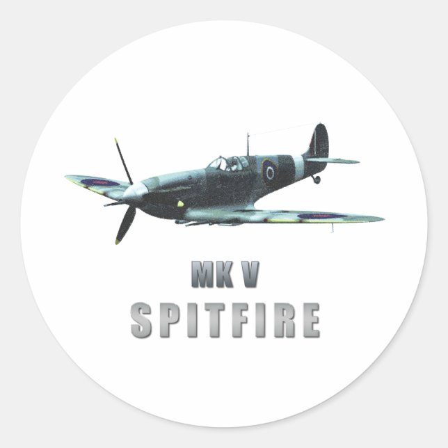 Spitfire Runder Aufkleber (Vorderseite)