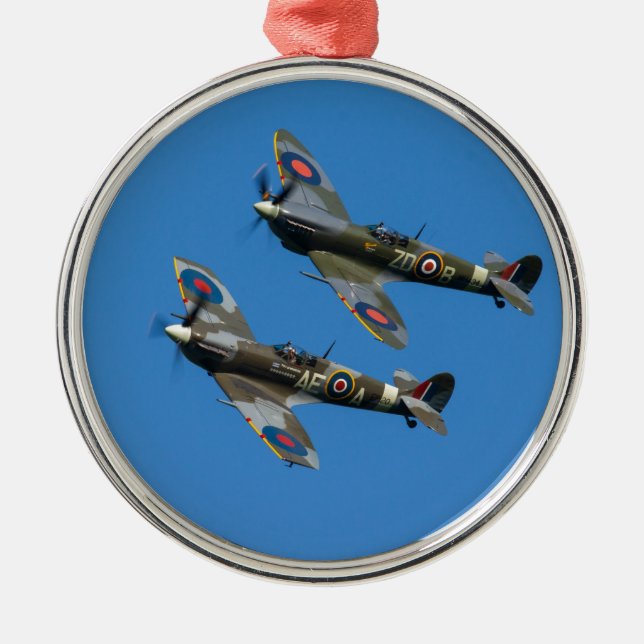 Spitfire Silbernes Ornament (Vorne)