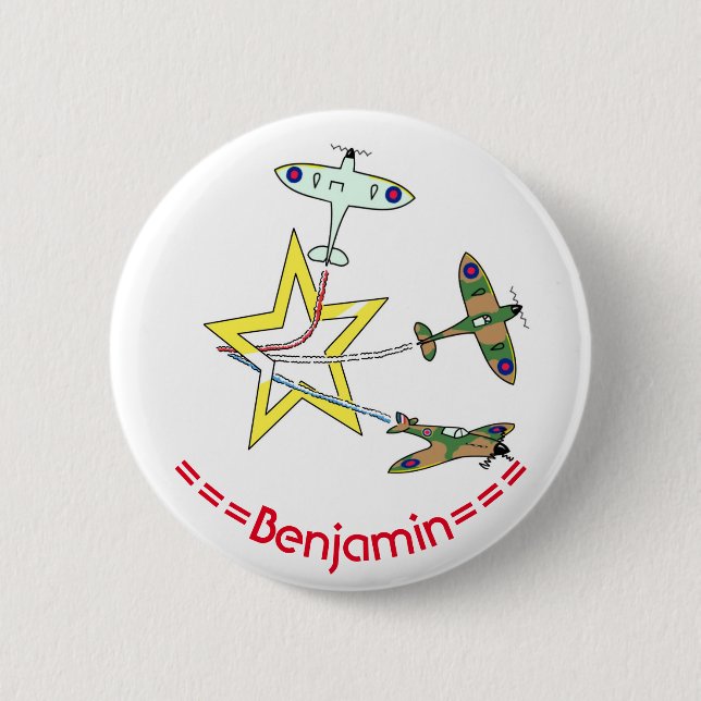Spitfire Star 6 Cm runde Abzeichen Button (Vorderseite)