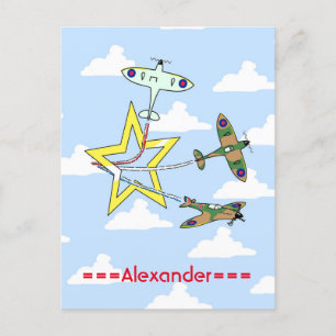 Spitfire Star Blue Sky Postcard Postkarte