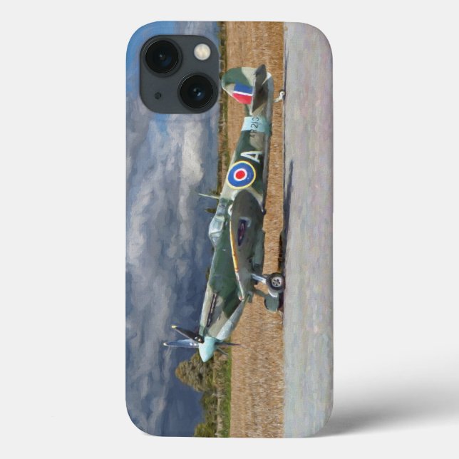 Spitfire unter Sturmwolken Case-Mate iPhone Hülle (Rückseite)