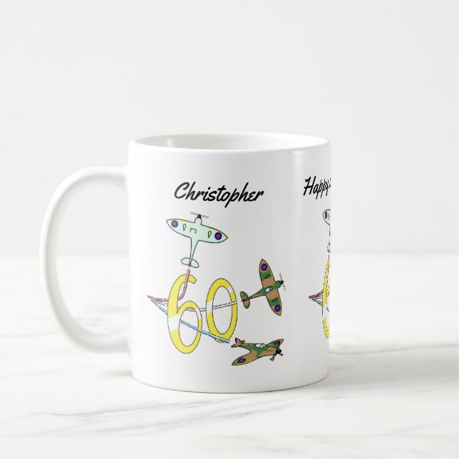 Spitfires 60. Geburtstag Kaffeetasse (Links)