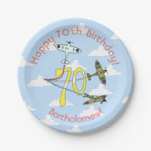 Spitfires 70. Geburtstag Blaues Himmel Papierplatt Pappteller