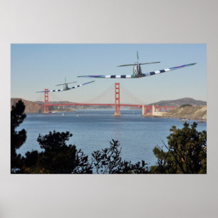 Spitfire's and Golden Gate Bridge Poster