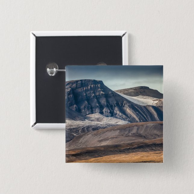 Spitsbergen Landschaftsbild-Foto Button (Vorne & Hinten)