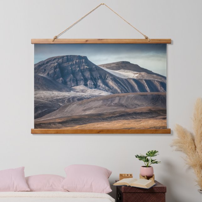 Spitsbergen Landschaftsbild-Foto Wandteppich Mit Holzrahmen (Schlafzimmer)