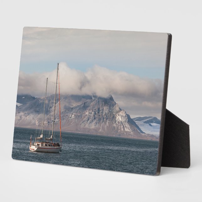 Spitsbergen Svalbard Sailboat Fotoplatte (Seite)