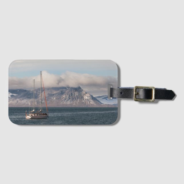 Spitsbergen Svalbard Sailboat Gepäckanhänger (Vorderseite (Horizontal))