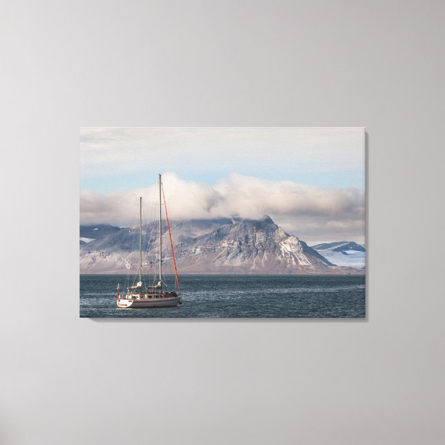 Spitsbergen Svalbard Sailboat Leinwanddruck (Vorderseite)
