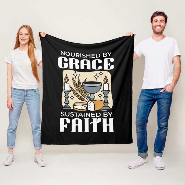 Spitueller Glaube und Gnade – Aufmunternde christl Fleecedecke (Beispiel)