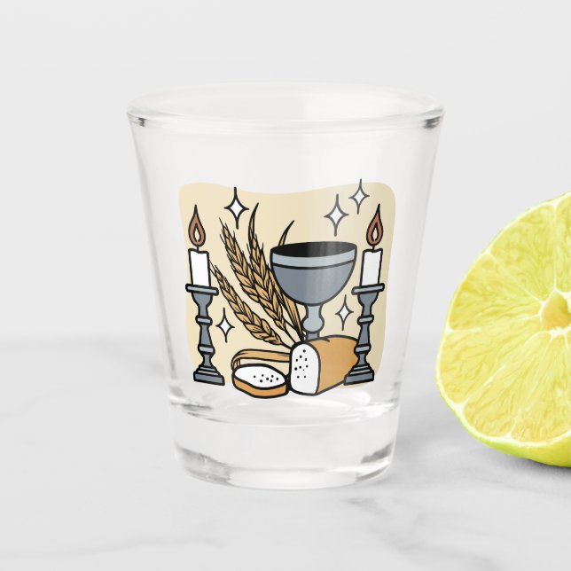 Spitueller Glaube und Gnade – Erhebend Christlich Schnapsglas (Vorderseite)