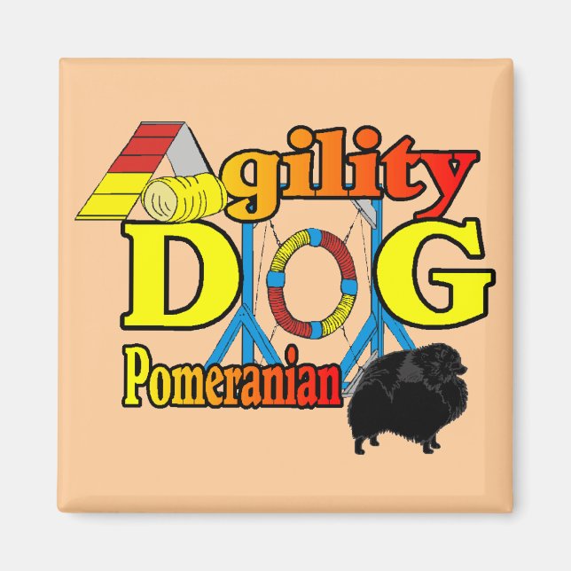 Spitz_Agility Geschenke Magnet (Vorne)