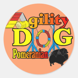 Spitz_Agility Geschenke Runder Aufkleber