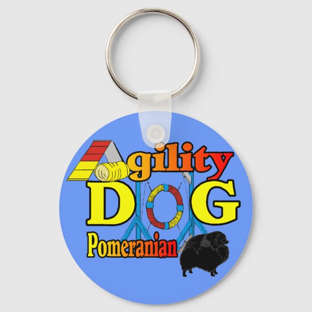 Spitz_Agility Geschenke Schlüsselanhänger (Vorderseite)