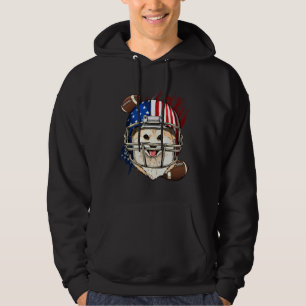 Spitz American Football Hund liebt die Flagge der Hoodie