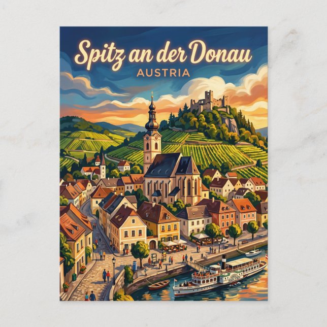 Spitz an der Donau Österreich Postkarte (Vorderseite)