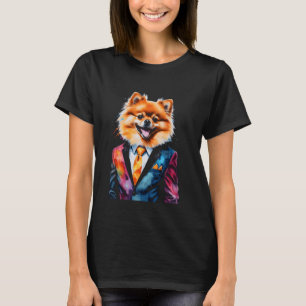 Spitz Anzug Hunde Funny Funny Funny Frische Pasta T-Shirt
