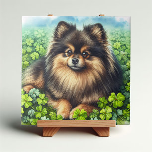Spitz Aquarell Kleeblatt Fliese